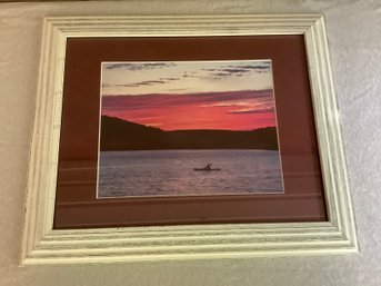 Framed Sunset Canoe Print