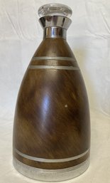 Original Vintage ART DECO Era Manning Bowman Faux Wood Painted Decanter