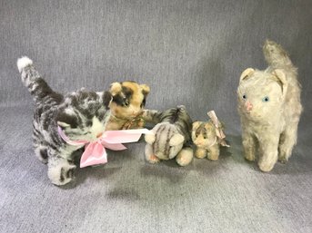 Adorable STEIFF And Steiff Style Mohair Cats - Very Cute Pieces - Five (5) Total - See Photos For Condition