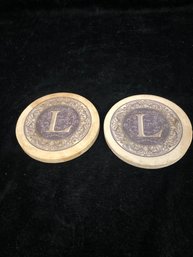 Thirstystone Monogrammed Letter L Drink Coasters