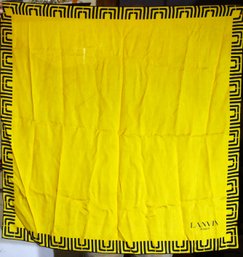 Fine French Designer Lanvin, Paris Yellow And Black Design Scarf