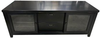 Entertainment Console With Glass Front Doors