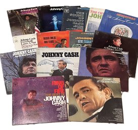 Thirteen Johnny Cash Albums Including Folsom Prison-Ring Of Fire-America-Hello I'm Johnny Cash And More Lot 3