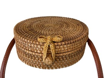 Rattan Round Crossbody Bag