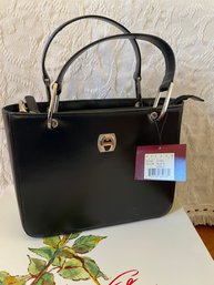 Etienne Aigner Milano Collection, New With Tag Black Leather Handbag From Lord & Taylor.