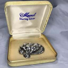 Vintage 925 / Sterling Silver Lotus Pin By Danecraft - Jensen Style -  Very Nice Vintage Piece - Just Polished