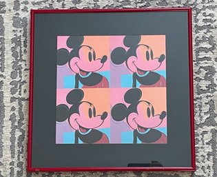 Pop Art Print Of  'Mickey Mouse Quad' By Andy Warhol