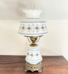 A Vintage Milk Glass Lamp