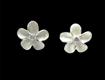 Vintage Sterling Silver Flower Earrings