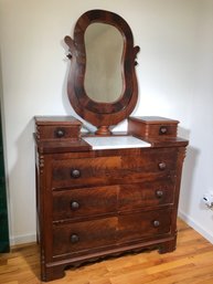 Stunning Antique Victorian Dresser 1860-1890 With Mirror And Marble Surface - Glove Drawers - FANTASTIC !