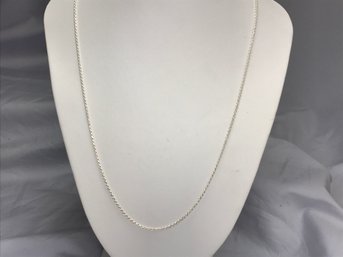 Very Nice - Brand New 925 / Sterling Silver Rope Necklace - Adjustable Length 22' Fully Extended - Made Italy