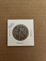 Beautiful 1920 Walking Liberty Silver Half Dollar, 90 Silver Coin