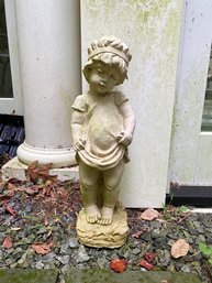 Shy Little Girl Outdoor Statue