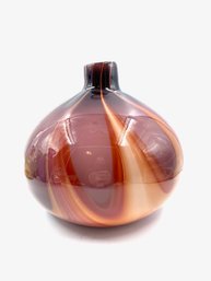 Intriguing Hand-blown Art Glass Gumdrop Vase
