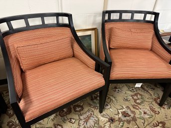 Pair Of Beautiful Chairs With Asian Flair.  By J & J Upholstery