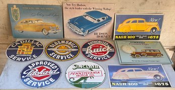 Collection Of Various Service Signs Caddilac Buick Hudson Hornet And More!