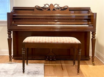 A Mason & Hamlin Console Upright Piano