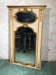 Fabulous Vintage Trumeau Mirror - Ivory & Gold - Made In Italy - Very Pretty Piece - Quite Large 33' X 53'
