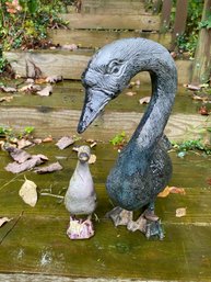 Two Piece Goose Outdoor Statue Set