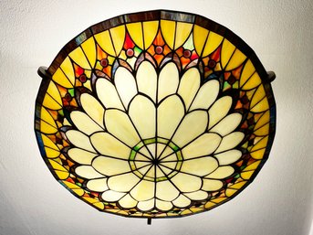 A Vintage Stained Glass Ceiling Fixture
