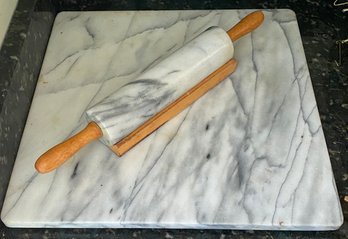 Marble Rolling Pin And Pastry Board
