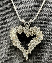 Platinum PT850 Diamond Heart Necklace