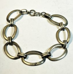 Vintage Oval Link Sterling Silver Bracelet 8'