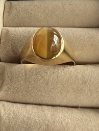 Men's Vintage 18k Gold Tiger Eye Ring