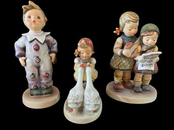 Lot Of 3 Hummel Figurines:  CLOSE HARMONY, LITTLE GOOSE GIRL & Carnival Boy