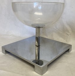 Vintage Mid Century Modern Chrome And Lucite Centerpiece/ Compote