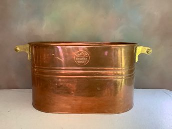 Vintage Revere Ware Copper Boiler Wash Tub With Wood Handles