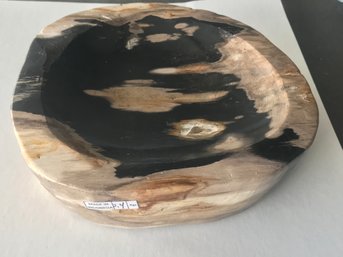 Petrified Wood Bowl,  5 .29 LB, 7 Inch By 7 Inch