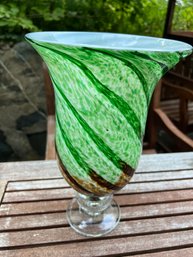 Large Green Glass Vase