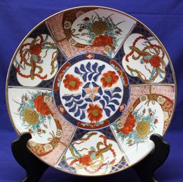 Antique Victorian 1880s Hand Painted Japanese Imari Porcelain Platter