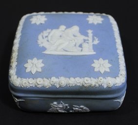 Vintage Wedgwood Jasperware Table Box In Blue