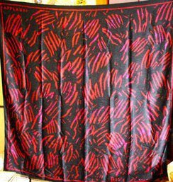 Vintage Italian Silk Scarf APPLAUSI 'hands' By Andre Laug Black And Red