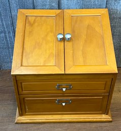 Wooden Cubby Box With 2 Drawers