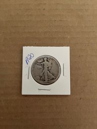 Beautiful 1920 Walking Liberty Silver Half Dollar, 90 Silver Coin