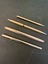 A Selection Of (4) Gold Filled Pens And Pencils