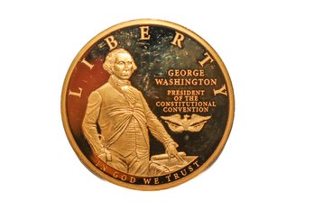 George Washington Commemorative Coin Layered In 24kt Gold