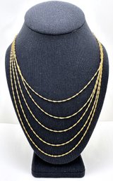 5 Strand 750 Gold (18K) Chain Necklace, Japan, Approx. 10 Grams