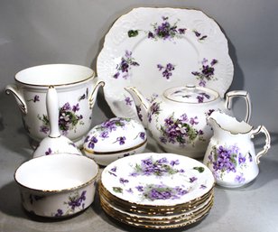 Large Lot Hammersley & Other Makers Bone China W Violets Flowers