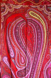 Fabulous Designer Silk And Wool Blend Paisley Scarf By ETRO, Milano, Italy