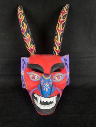 Brightly Painted Mexican Mask, Signed By The Artist