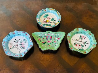 Four Enamel Ashtrays