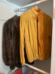 Two Vintage Ladies Jackets In Suede & Faux Fur