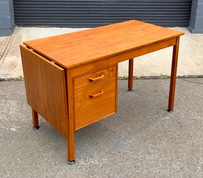 Unique Vintage Danish Modern Teak Drop Leaf Desk