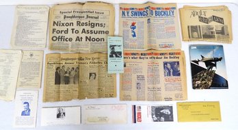 Misc. Attic Trunk Found Ephemera - Nixon Newspapers, Gordon Liddy, Etc.