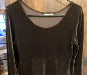 Brown Velour Top Size 8