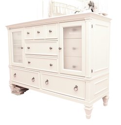 Magnussen Home Furniture Ashby 71925 Patina White  Dresser With 2 Reeded Glass Doors And  11-Drawers $920